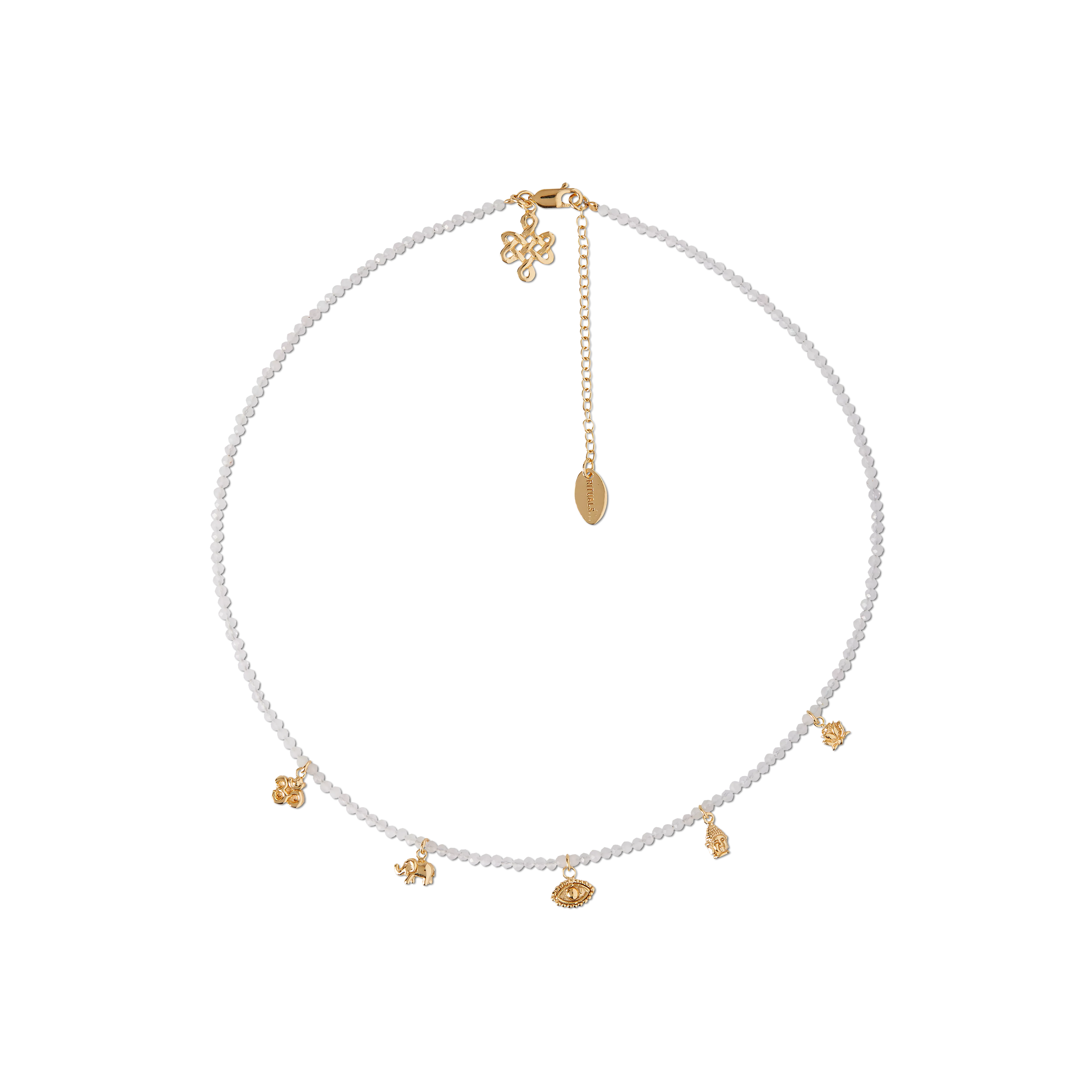Rose Quartz Pendant Bead Necklace
